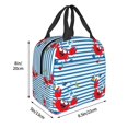 thumbnail image 3 of Disketp Red Funny Crab on Blue Stripe Bolsa Térmica para Almuerzo para Hombre y Mujer, Ideal para Trabajo, Senderismo y Picnic, 3 of 8