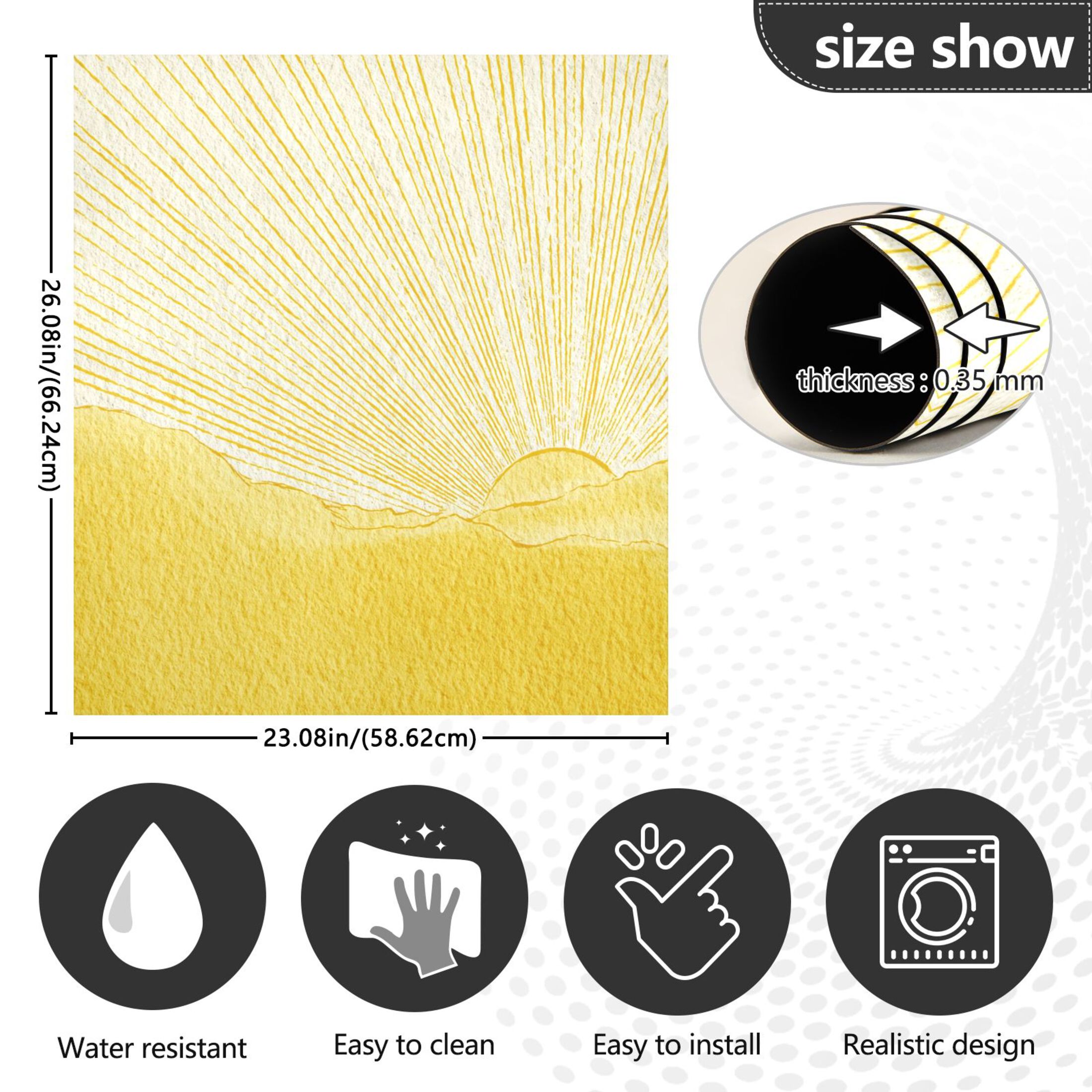 IAUYY Magnetic decorative sticker - 23x26 Inch PVC Refrigerator Decorative Cover, Removable DIY Art for Kitchen Appliances Sky with A Yellowish Hue