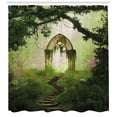 thumbnail image 3 of Ambesonne Antique Shower Curtain, Fantasy Door in Forest View, 69"Wx70"L, Pale Green and Green, 3 of 3