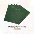 thumbnail image 7 of Uxcell Natural Fiber Mulberry Paper Sheets Tissue Washi Paper Design for DIY Craft Origami Card Making Dark Green 6x8 Inch, 7 of 7