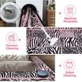 thumbnail image 6 of Pink Leopard Area Rug for Living Room, 5x7, Washable, Soft Patchwork Print, Non-Slip, Foldable, Indoor Floor Carpet, Nursery, Dining Room, 6 of 6