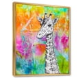thumbnail image 3 of Monochrome Giraffe Drawing On Bright Rainbow 16 in x 32 in Framed Painting Canvas Art Print, by Designart, 3 of 5