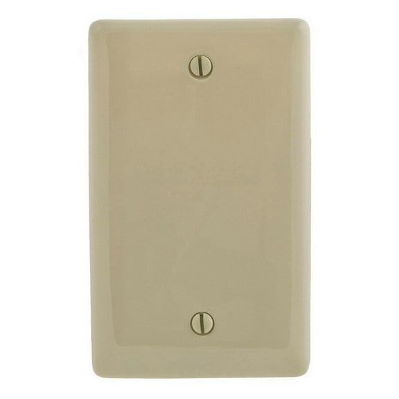 Hubbell NPJ13I Ivory Nylon Mid-Size Flush-Mount 1-Gang Blank Cover Wallplate