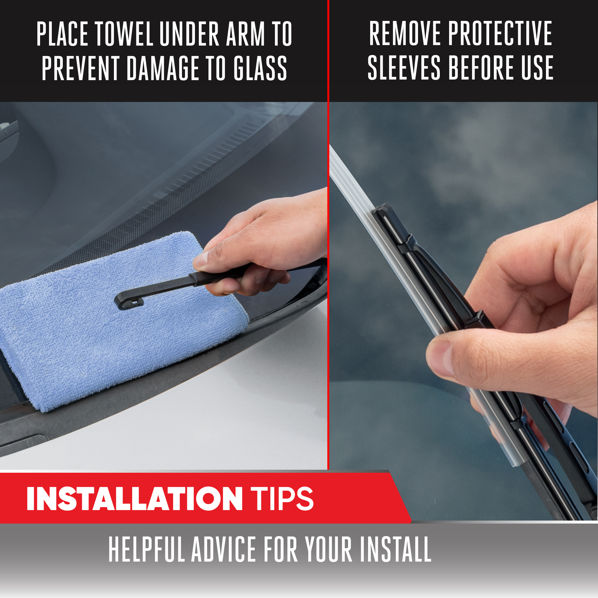Motor Trend Ultrafirm Replacement Windshield Wiper Blades - Advanced Crystal-Clear Streak-Free Premium Blade Design - All Season, All Weather (16 + 26 Inch (2 Pack))