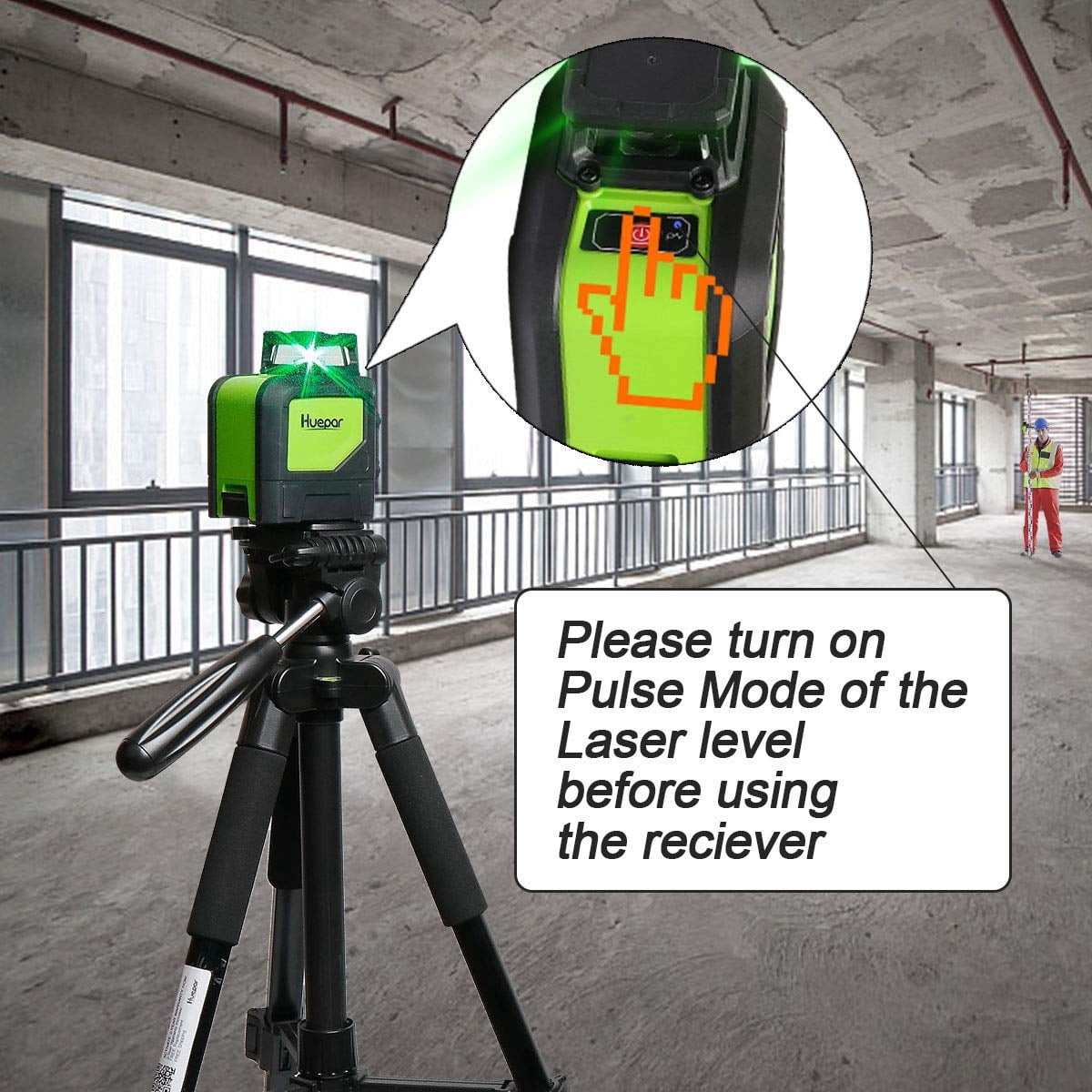 Laser Detector for Laser Level, Digital Laser Receiver Used with Pulsing Line Laser Levels Detect Red and Green Laser Beams with Three Sided LED Displays and Clamp