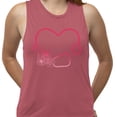 thumbnail image 2 of Heart Flowers Stethoscope Women's Muscle Tank Large Smoked Paprika, 2 of 5