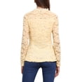 thumbnail image 3 of Blusas de encaje para mujeres, con cuello cuadrado, de manga larga, elegantes y casuales, blusa peplum top M en color albaricoque, 3 of 6