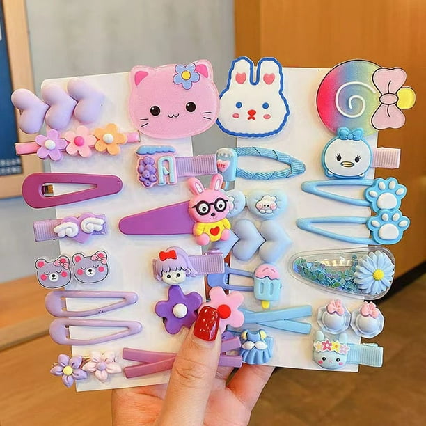 4 Set Pinzas Broches Para Cabello Niña Kawaii (14pzs) | Walmart en línea