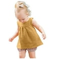thumbnail image 1 of TZEWGL Linen Solid Color Vest For Toddler Sleeveless Crewneck Loose Clothes For Girls Boys size 2-3T, 1 of 5