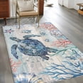 thumbnail image 3 of Summer Ocean Turtle Washable Area Rugs 2.7'x5', Shell Coral Low Pile Throw Living Room Rug Non-Slip Sturdy Edge Binding Carpet for Indoor Entryway Bedside Kitchen, 3 of 9