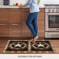 thumbnail image 5 of Brown Texas Star Western Doormat Outdoor Entrance 18"x30", Country Retro Wooden Absorb Moisture Dirt Door Mats, Non-Slip Rubber Backing Floor Mats Indoor, Low-Profile Front Door Rugs, 5 of 9
