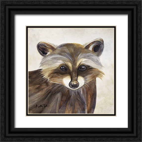 Talent, Kelley 20x20 Black Ornate Wood Framed with Double Matting Museum Art Print Titled - Rigby Raccoon