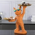 thumbnail image 3 of Estatua de perro Baoblaze organizador de escritorio naranja llavero de estatua de resina, 3 of 6