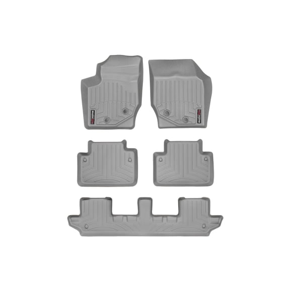 WeatherTech Custom Fit FloorLiners compatible with 2003-2014 Volvo XC90 - Complete Set (1st, 2nd & 3rd Row) 2-pc. Rear Liner, Grey
