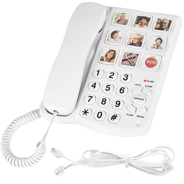 Teléfono fijo Sacumea 9 con memoria fotográfica amplificada de 110 dB