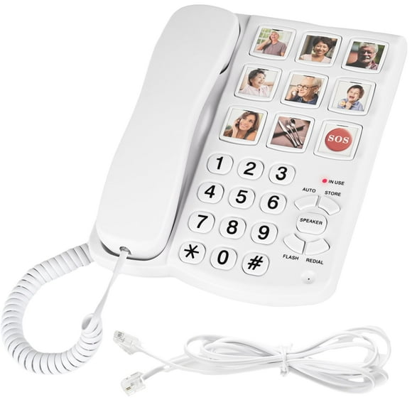 Teléfono fijo Sacumea 9 con memoria fotográfica amplificada de 110 dB