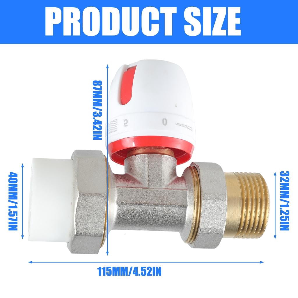 Manual Thermostat Set Brass Corner Radiator Valves Heating Valves Protections Energy Saving Thermostat Valves