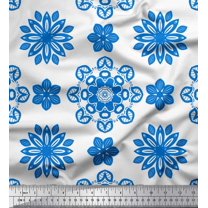 Soimoi Poly Georgette Fabric Mandala Ethnic Printed Fabric 1 Yard 42 Inch Wide