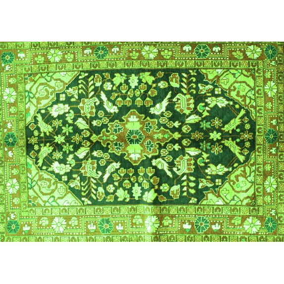 Ahgly Company Indoor Rectangle Persian Green Traditional Area Rugs, 7' x 9'