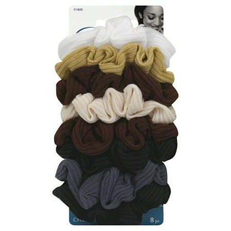 Goody Ouchless Ribbed Hair Scrunchies, Assorted Neutral Colors, 8 (Best Hair Tie Bracelet)