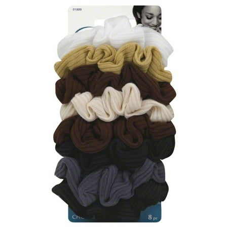 Goody Ouchless Ribbed Hair Scrunchies, Assorted Neutral Colors, 8 (Best Hair Ties For Natural Hair)