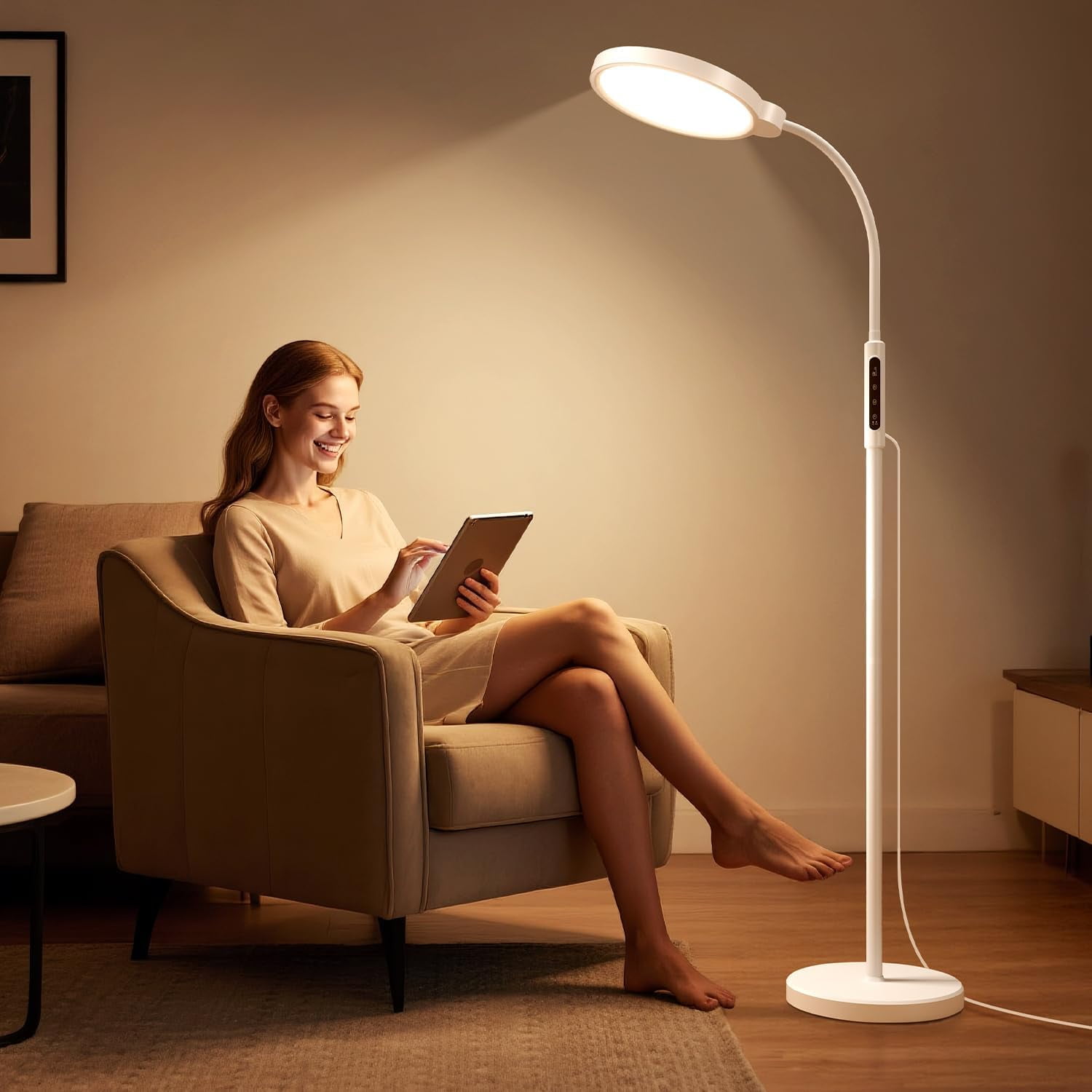 Light Therapy Lamp, 11000 Lux Sunlight Lamp with Adjustable Height