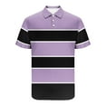 thumbnail image 3 of Jalioing Men's Pullover Golf Shirt Classic Striped Short Sleeve Collared T Shirt Summer Casual Button Tee Shirt, 3 of 4