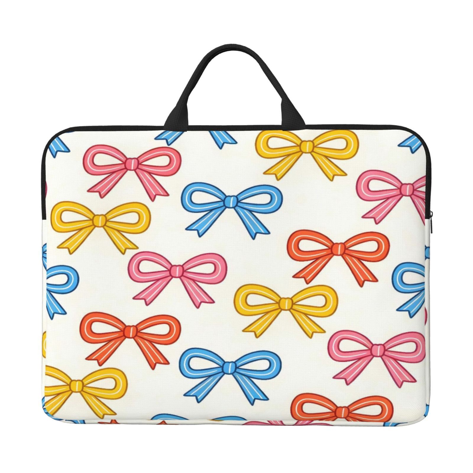 Laptop Sleeve Bag For Women Men 14inch Waterproof Durable Protective Computer Carrying Cover Handle Laptop Case Bag Colorful Bows (3)