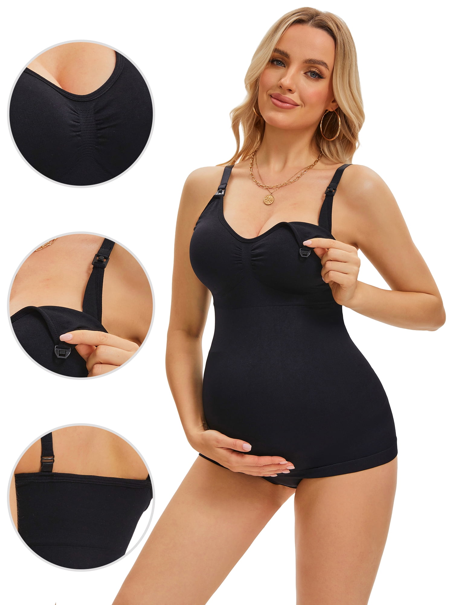 DARING DIVA Women's Adjustable Straps V Neck Built-In Bra Vest Small Black