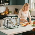 thumbnail image 4 of SEANATIVE Toaster Oven Dust Cover with Storage Pockets, Protective Decorative Smart Oven Cover for for Kitchen Countertop, S, 14.5 x 18.5 x 9 Inches, White Gold Gray Marble, 4 of 7