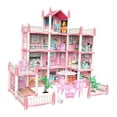 thumbnail image 1 of Casa de muñecas, juego de casa de muñecas con figuras de muñecas, juguetes educativos, montaje DIY, modelo de villa de princesa, regalo de vacaciones para niños con 11 habitaciones, 1 of 10