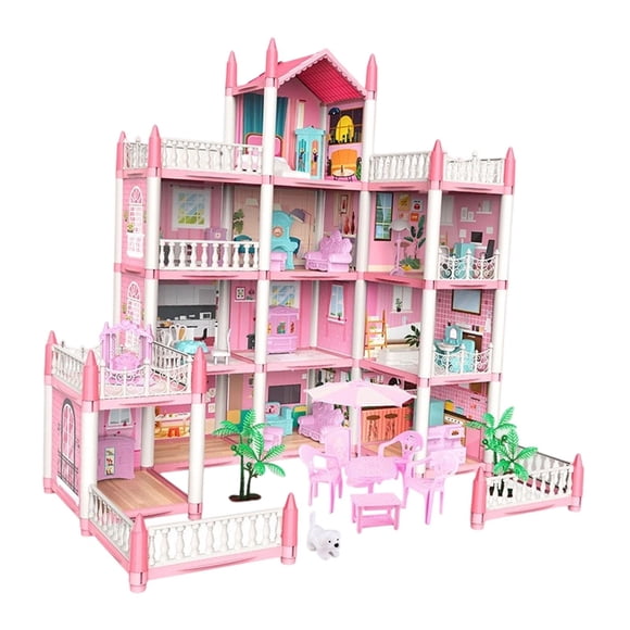 Casa de muñecas Playset Casa de muñecas con muebles y accesorios, Juego de rol, Vacaciones con 11 habitaciones