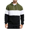thumbnail image 2 of Waffleknit Hoodies for Men with Front Pocket Pullover Long Sleeve Sweatshirts Mens Casual Color Block Drawstring Athletic Workout Hoodie Tops, 2 of 8
