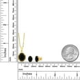 thumbnail image 2 of Gem Stone King 6.20 Ct Black Onyx 18K Yellow Gold Plated Silver Pendant and Earrings Jewelry Set, 2 of 3