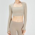 thumbnail image 2 of Traje de Yoga y baile para mujer, Top deportivo con almohadilla en el pecho, camisa de manga larga, Pra Speed Up, corto, elegante, cinturón pequeño para gimnasio, 2 of 5