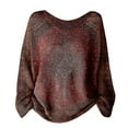 thumbnail image 4 of Long Sleeve Shirts for Women Women's Pattern Printed Casual Pullover Sweater Purple, 4 of 4