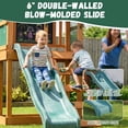 thumbnail image 2 of Clouddwell Wooden Swing Set for Backyard Playground Swingset with Slide Kid Outdoor Play Set with Play Deck, Rock Wall Ladder, Belt Swings, Chalkboard, 2 of 9