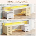 thumbnail image 3 of SEDETA White Computer Desk with 5 Drawer & Power Outlet & Monitor Shelf, Home Office Desk with File Drawer, Storage Shelves and Printer Cabinet, Gaming Desk with Led Lights, 3 of 8