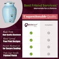 thumbnail image 3 of Ottillie Paws Series Pet Cremation Urn - Small, Baby Blue Painted Finish/Vertical Pewter Paws, 3 of 4