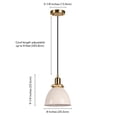 thumbnail image 5 of Evelyn&Zoe 8" Pearled White/Brass Metal Pendant, 5 of 7