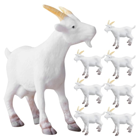 FRCOLOR 8 Pcs Farm Animal Toys Simulated Aries Model 5.00X5.00X4.50CM White