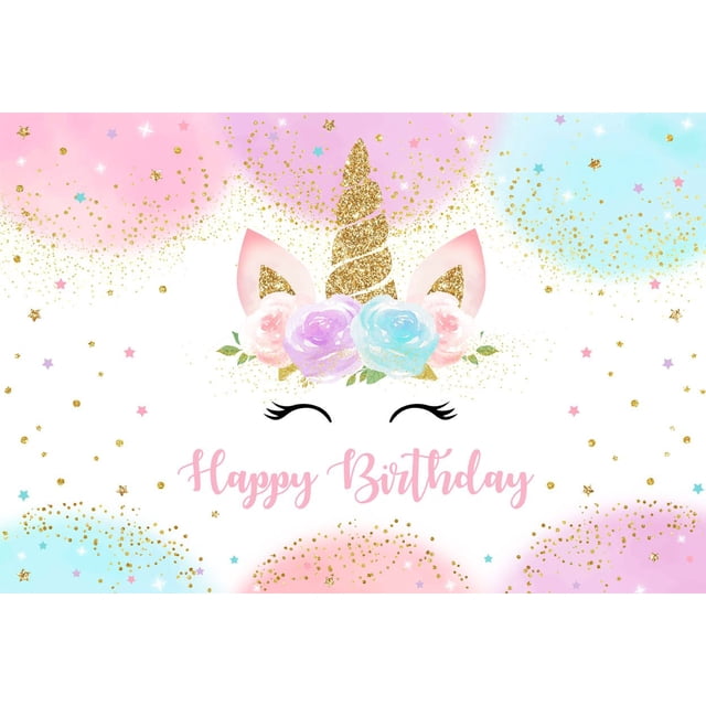 Fondo de fotografía de unicornio para niña, decoración de fiesta de cumpleaños, arcoíris, Floral, Princesa, foto de fondo, pancarta de cumpleaños para Baby Shower