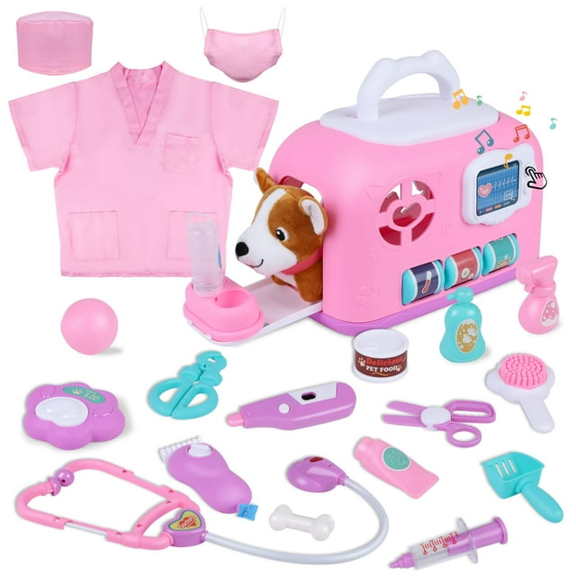 Juego de juguetes Doctor Pretend Gifts2U para el cuidado de mascotas, juego en jaula