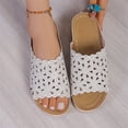 thumbnail image 4 of Womens Dress Sandals,Summer Beach Sandals for Women Comfortable Wedge Sandals Leather Open Toe Slides with Arch Support Ladies Dressy Flower Flat Platform Sandals for Casual Walking Outdoor Wear, 4 of 6