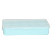 (2 pack) Everything Mary 10 Compartment Plastic Bead Storage Box, Teal (Single)