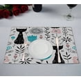 thumbnail image 1 of EREHome Set de 2 Sets de Table Mignons Chats Noirs et Fleurs 12x18 Pouces, 1 of 2