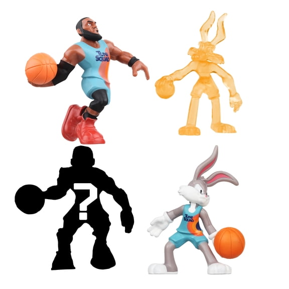 Space Jam: A New Legacy - 4 Pack - 2" LeBron James, Bugs Bunny, Wile E. Coyote, & 1 Mystery Figure - Bench