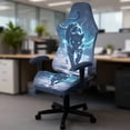 thumbnail image 5 of Whosucclay Tiger Lightning Print Gaming Chair Cover,Removable Office Chair Cover with Zipper,Stretch Anti-dust Universal Rotating,Washable High Back Computer Seat Protector for Pets, 5 of 8