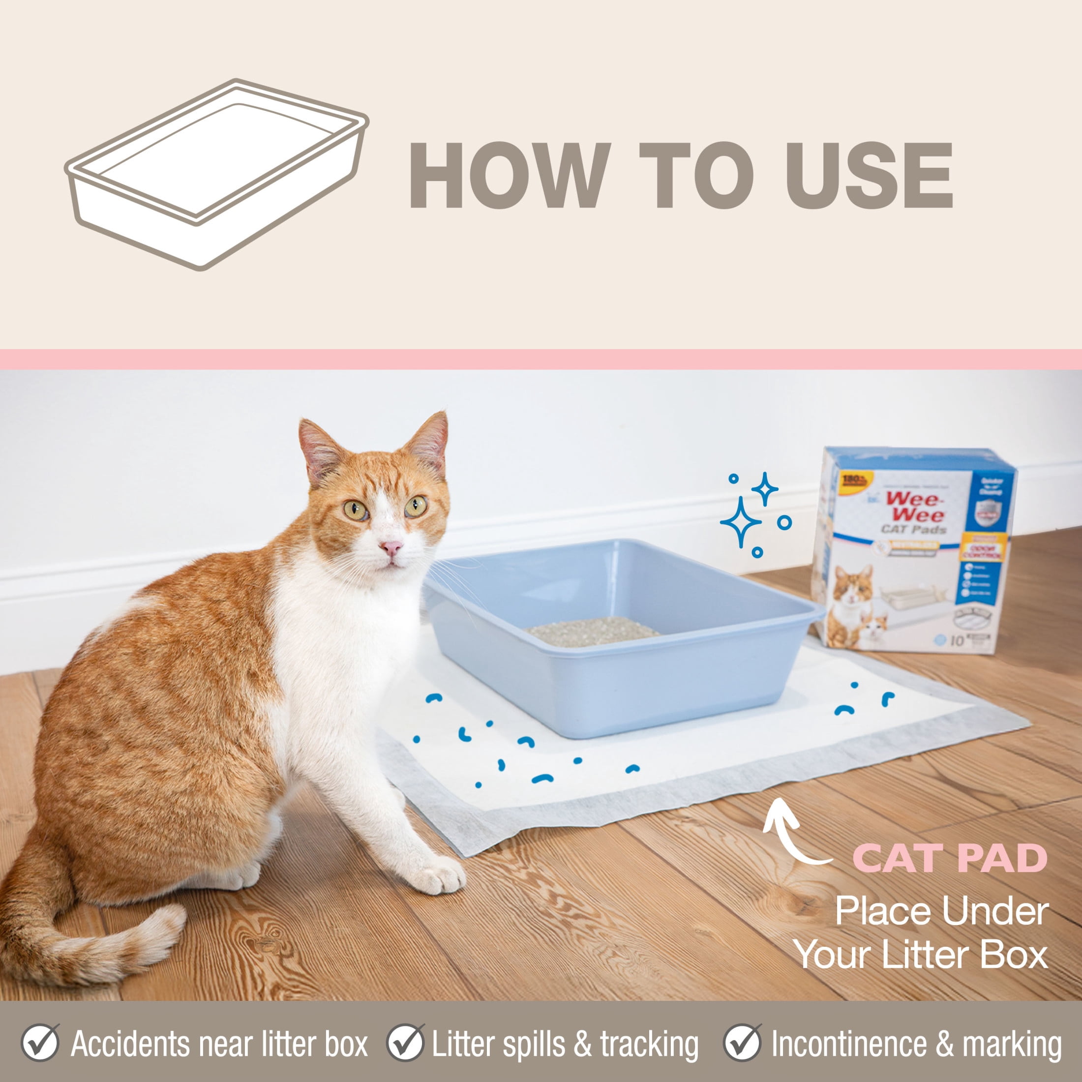 Four Paws Wee-Wee Cat Pads Unscented 28" x 30" (10 Count)