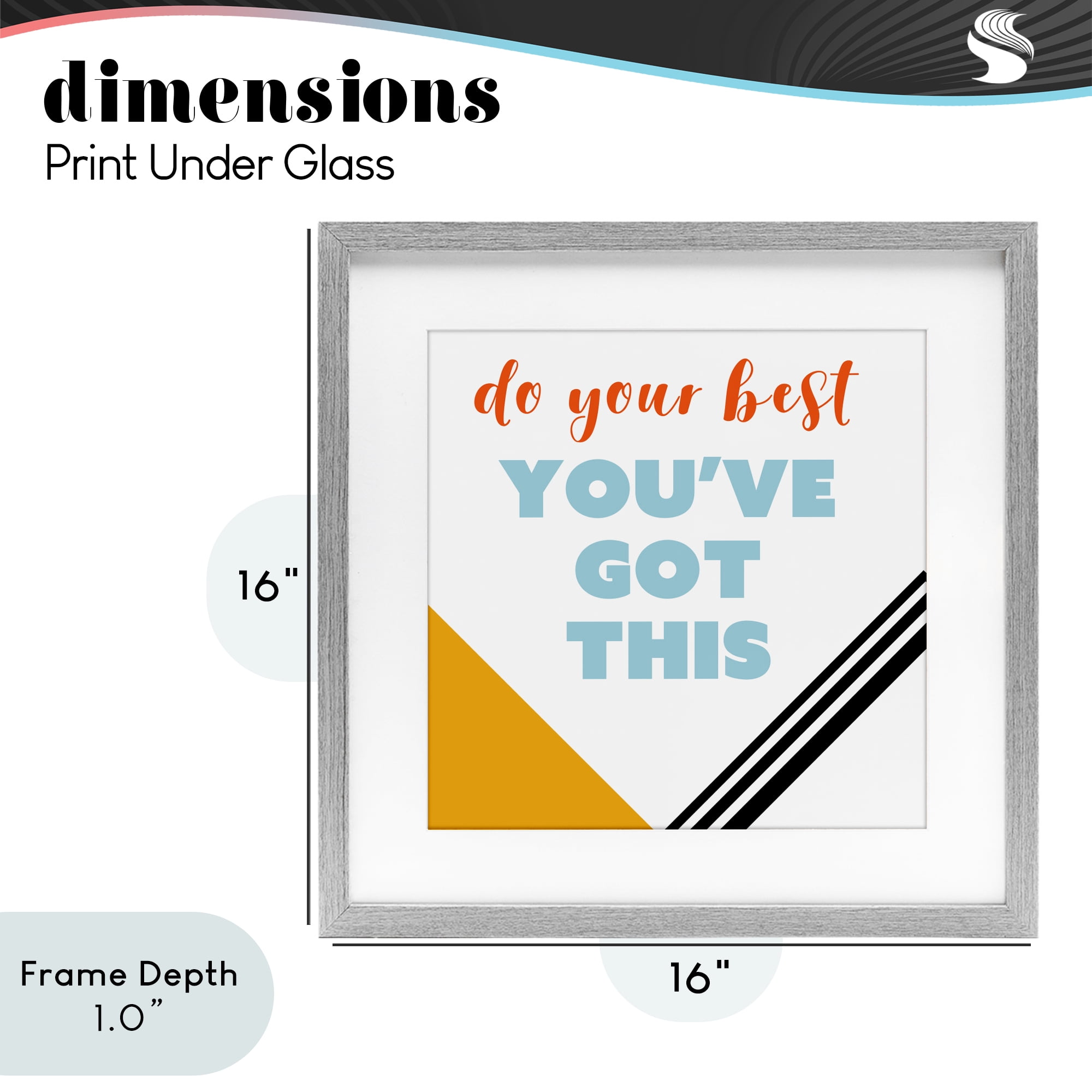 Stupell Industries Do Your Best You've Got This Gray Framed Print Under Glass, design by Anna Quach